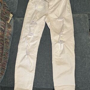 Fashion Nova Ripped White Skinny Jeans